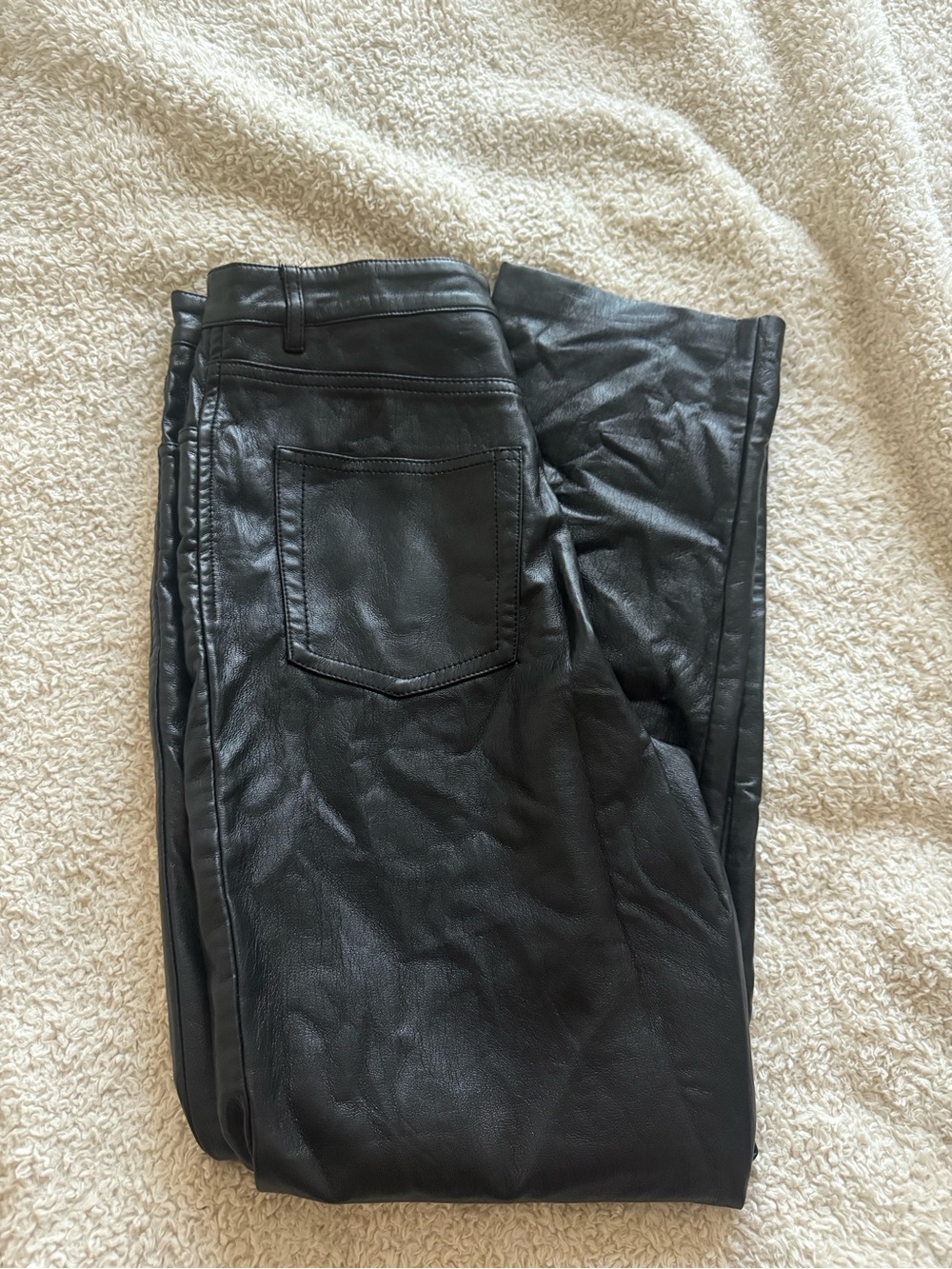 Aritzia Wilfred Black Faux Leather Jeans